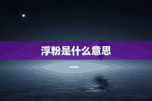 浮粉是什么意思(浮粉是什么意思?)